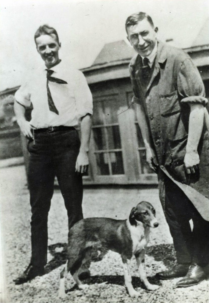 Frederick Banting (right) and Charles Best, who co-discovered insulin in 1921; Banting's November 14 birthday is the commonly cited reason for World Diabetes Day's date, a separate observance from American Diabetes Month